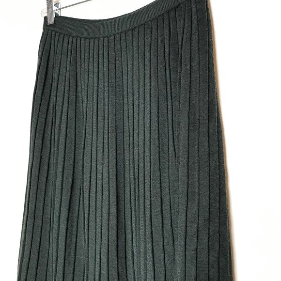 Vtg Maerz Muenchen Pleated Midi Skirt US Size 8 A-Line Gray Knit West Germany - Picture 3 of 11
